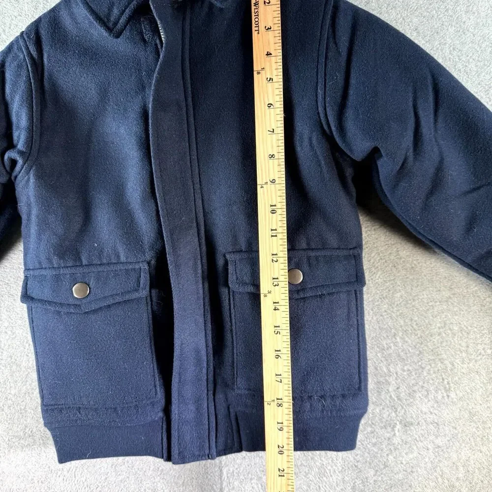 Oshkosh B'gosh Coat Unisex Kids 8 Blue Collared‎ Full Zip Flap Pockets Fleece